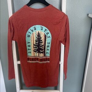 Stay Wild Kids Long Sleeve Shirt - Rust